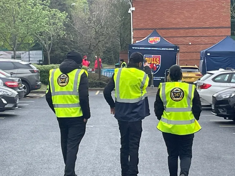 Security staff at the Union Cup event site.