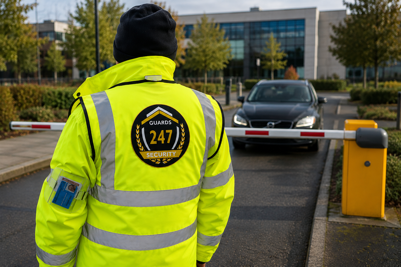 Guards 247 officer managing vehicle access