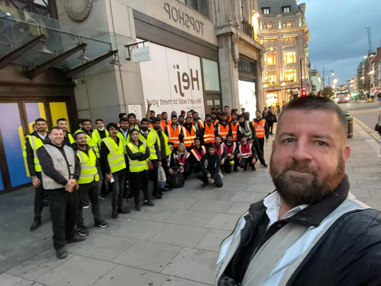Guards 247 deployment team assembled on a London street during Operation London Bridge.